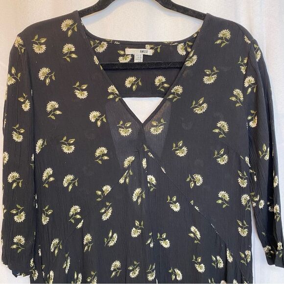 Amuse Society Talis Black Floral Print Swing Dress Size Extra Small - Picture 6 of 16